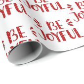 BE JOYFUL Text in Polka Dots Cadeaupapier (Rol Hoek)