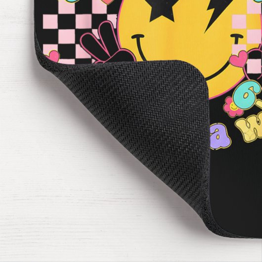 Be Kind 6-7 Days A Week Smile Face Retro Groovy Muismat (Hoek)