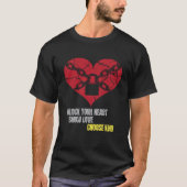 BE KIND ALWAYS Chained Heart SPREAD KINDNESS T-shirt (Voorkant)