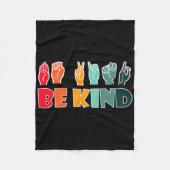 Be Kind American Sign Language Asl Disability Awar Fleece Deken (Voorkant)