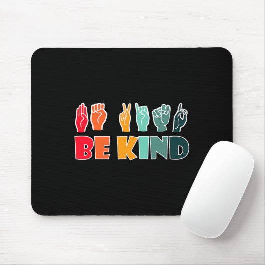Be Kind American Sign Language Asl Disability Awar Muismat (Met muis)