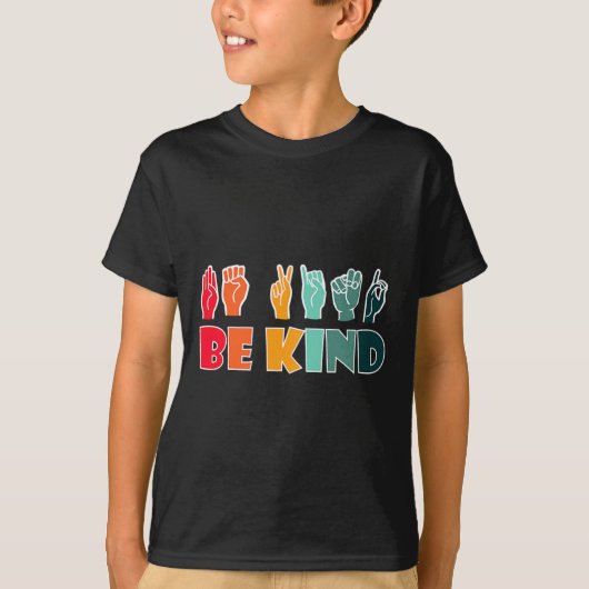 Be Kind American Sign Language Asl Disability Awar T-shirt (Voorkant)