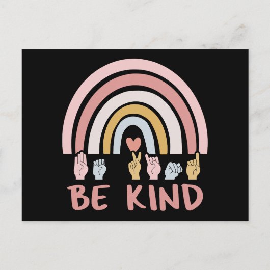 Be Kind ASL III - Amerikaanse Gebarentaal Briefkaart (Voorkant)