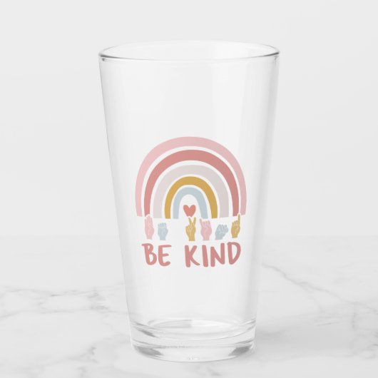 Be Kind ASL III - Amerikaanse Gebarentaal Glas (Voorkant)