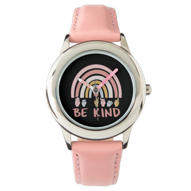 Be Kind ASL III - Amerikaanse Gebarentaal Horloge (Voorkant)