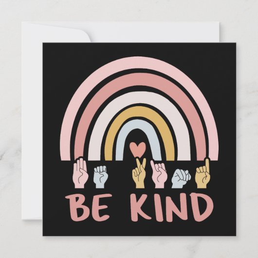 Be Kind ASL III - Amerikaanse Gebarentaal Kaart (Voorkant)
