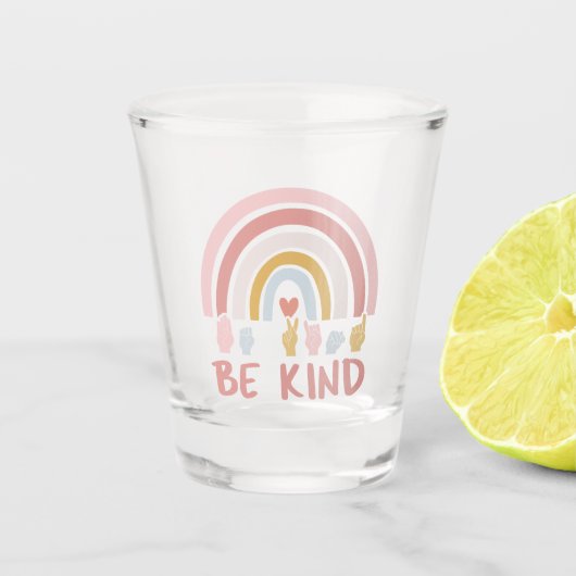Be Kind ASL III - Amerikaanse Gebarentaal Shot Glas (Voorkant)