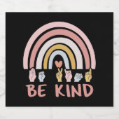 Be Kind ASL III - Amerikaanse Gebarentaal Sparkling Wijnetiket (Enkel label)
