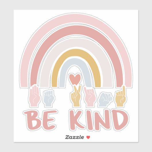 Be Kind ASL III - Amerikaanse Gebarentaal Sticker (Vel)