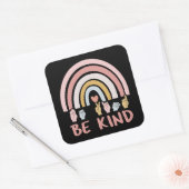 Be Kind ASL III - Amerikaanse Gebarentaal Vierkante Sticker (Envelop)