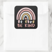 Be Kind ASL III - Amerikaanse Gebarentaal Vierkante Sticker (Tas)