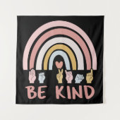 Be Kind ASL III - Amerikaanse Gebarentaal Wandkleed (Voorkant)