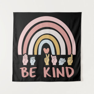 Be Kind ASL III - Amerikaanse Gebarentaal Wandkleed