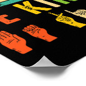 Be Kind Asl Sign Language Hand Autism Awareness Ki Poster (Hoek)