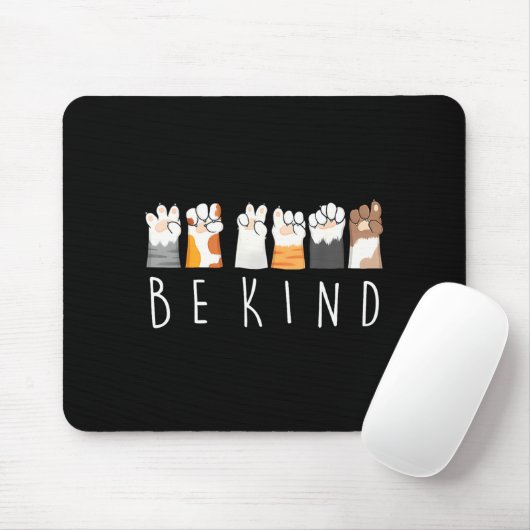Be Kind Asl Sign Language Kindness Cat Paws Finger Muismat (Met muis)