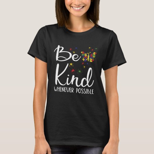 Be Kind Autism Awareness Choose Kindness Autism Te T-shirt (Voorkant)