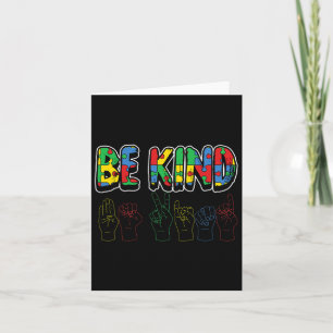 Be Kind Autism Awareness Cute Boys Girls Kaart