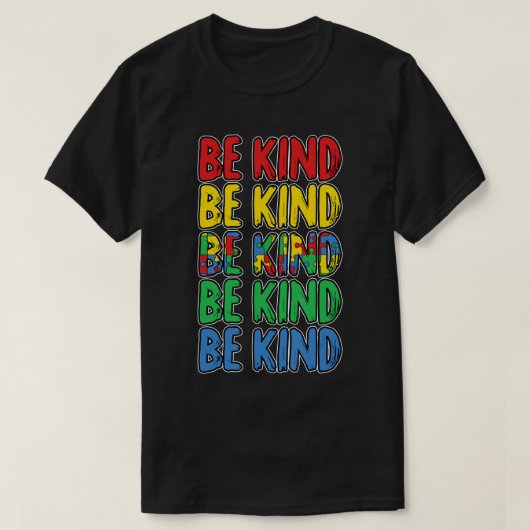 Be Kind Autism Awareness Cute Boys Girls T-shirt (Design voorkant)