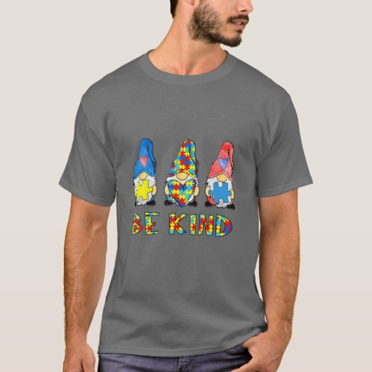 Be Kind Autism Awareness Gnomes Kids Gift T-shirt (Voorkant)