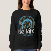 Be Kind Autism Awareness Leopard Rainbow Choose Ki Trui (Voorkant)