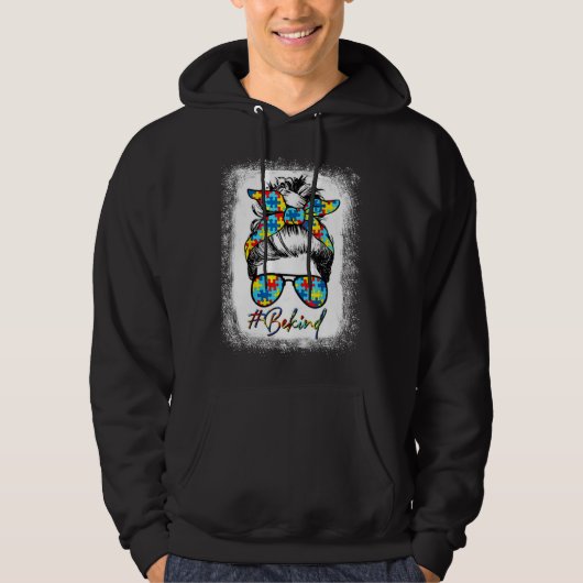 Be Kind Autism Awareness Messy Bun Choose Kindness Hoodie (Voorkant)