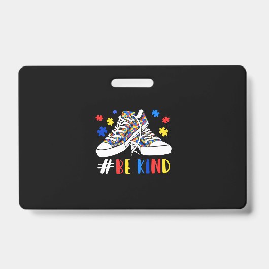 Be Kind Autism Awareness Puzzle Shoes Autism Badge (Voorzijde)