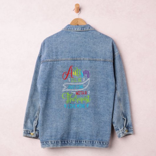 Be Kind Autism Awareness Rainbow Trendy Men Women Denim Jacket (Hangar)