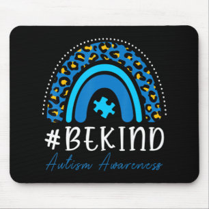 Be Kind Autism Awareness Women Girls Leopard Rainb Muismat