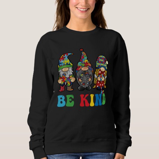 Be Kind Autism Gnomes Sunflower Autism Awareness M Trui (Voorkant)