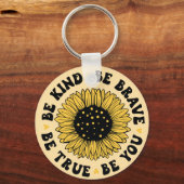 Be kind be brave be true...design on both sides  sleutelhanger (Achterkant)