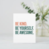 Be Kind. Be Yourself. Be Awesome. Briefkaart (Staand voorkant)