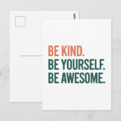 Be Kind. Be Yourself. Be Awesome. Briefkaart (Voorkant / Achterkant)