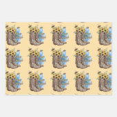 Be Kind Bees Western Cowgirl Boots Gift Wrap Paper (Voorkant)