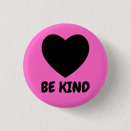 Be Kind - Black Love Symbol  Ronde Button 3,2 Cm