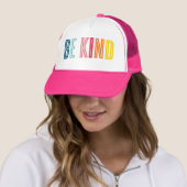 BE KIND black minimal bold type motivational quote Trucker Pet (In situ)