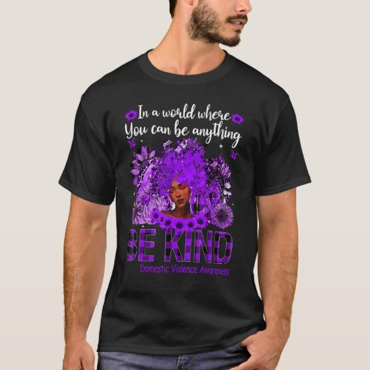 Be Kind Black Women Afro African Domestic Violence T-shirt (Voorkant)