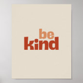 Be Kind – Boho Typography Art Poster (Voorkant)