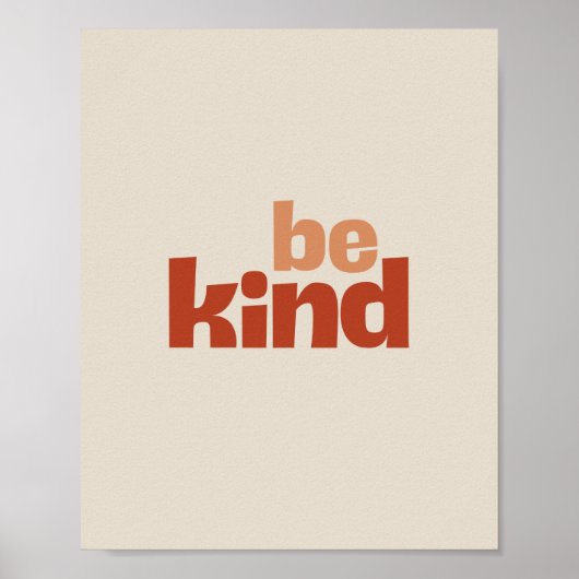 Be Kind – Boho Typography Art Poster (Voorkant)