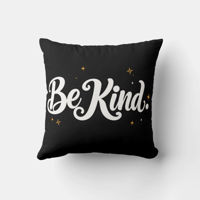 "Be Kind" Calligraphy Tee - Minimalist Black T-shi Kussen (Achterkant)
