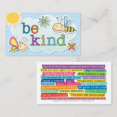 Be Kind Cards - Encourage Acts of Kindness Today Contactkaartje (Voorkant / Achterkant)