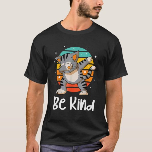 Be Kind Cute Dabbing Cat Unity Day Orange Women Ki T-shirt (Voorkant)