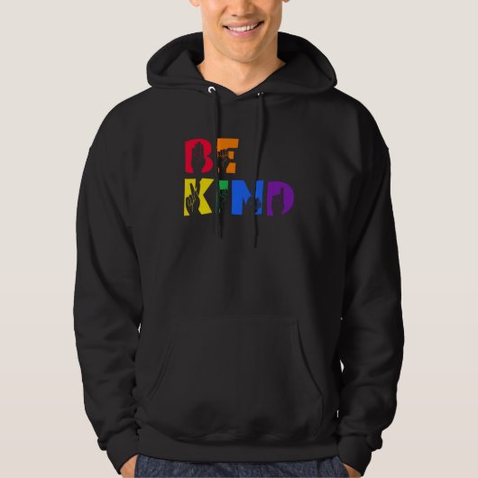 Be Kind Deaf Pride Hoodie (Voorkant)