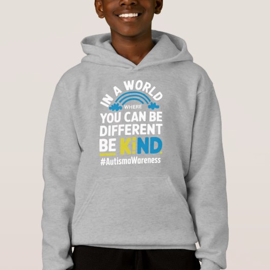 Be Kind Different Autism Awareness Rainbow Design (Voorkant)