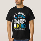 Be Kind Different Autism Awareness Rainbow Design T-shirt (Voorkant)