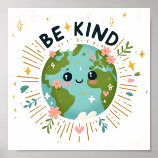 Be Kind Digital Download - Ideaal voor DTF-Prints Poster