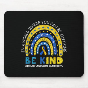 Be Kind Down Syndroom Bewustzijn Regenboog Mannen Muismat