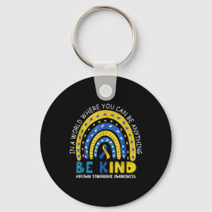 Be Kind Down Syndroom Bewustzijn Regenboog Mannen  Sleutelhanger