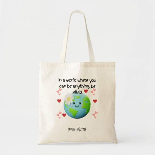 Be Kind Earth -  Canvas tas voor leraren (Voorkant)