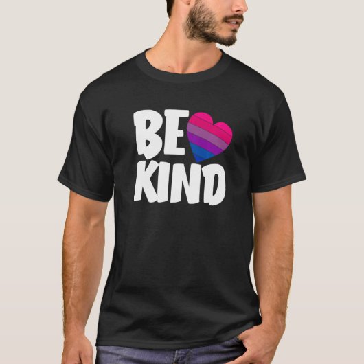 Be Kind Funny Bi Pride Flag Bisexual Premium T-shirt (Voorkant)