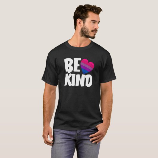 Be Kind Funny Bi Pride Flag Bisexual Premium T-shirt (Voorkant volledig)
